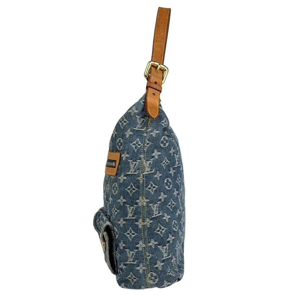 Louis Vuitton Denim Bag Monogram Blue Shoulder Hobo Baggy 2way Blue